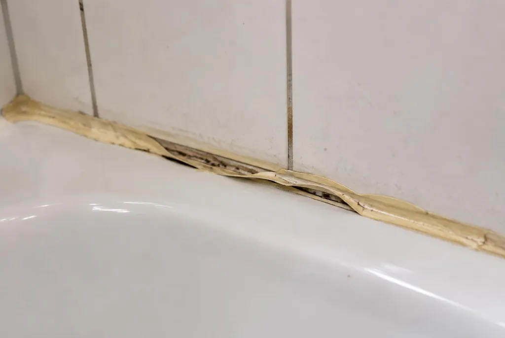 Kitbedrijf Wekerom – loslatende kit naast het bad